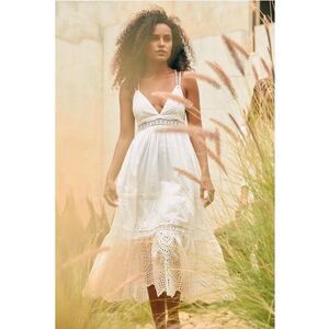 Misa Los Angeles Allegra midi dress white size small